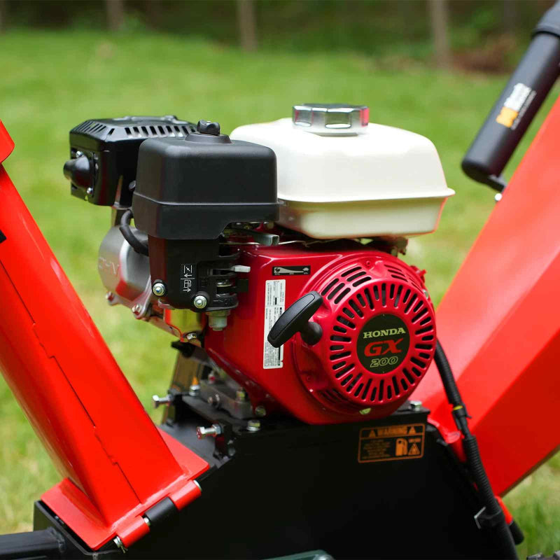 MechMaxx GS650 7hp Gas-Powered, Honda GX200 Wood Chipper with Towbar