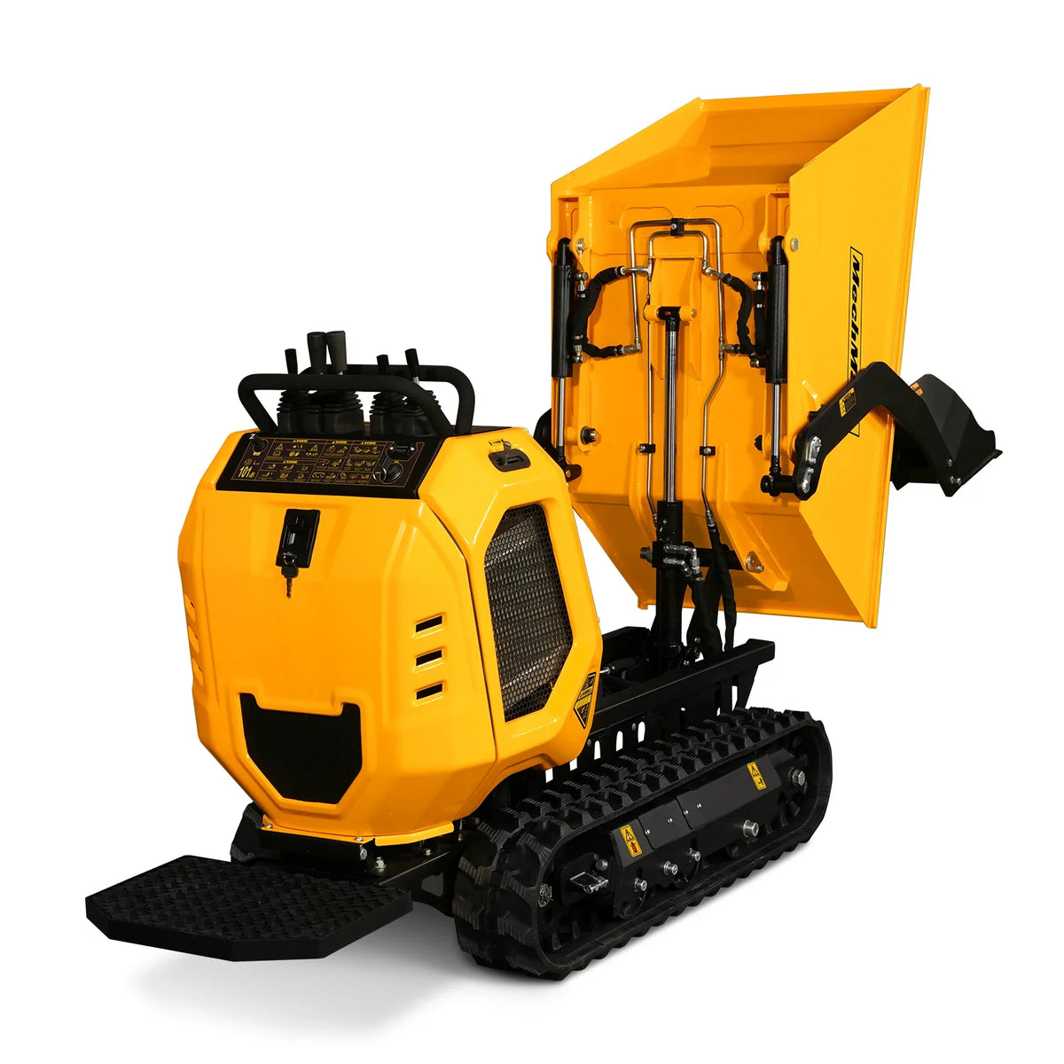 MechMaxx T80 — 1800lb 420cc E-Start Stand-On Hydraulic Track Dumper with Self-Loading