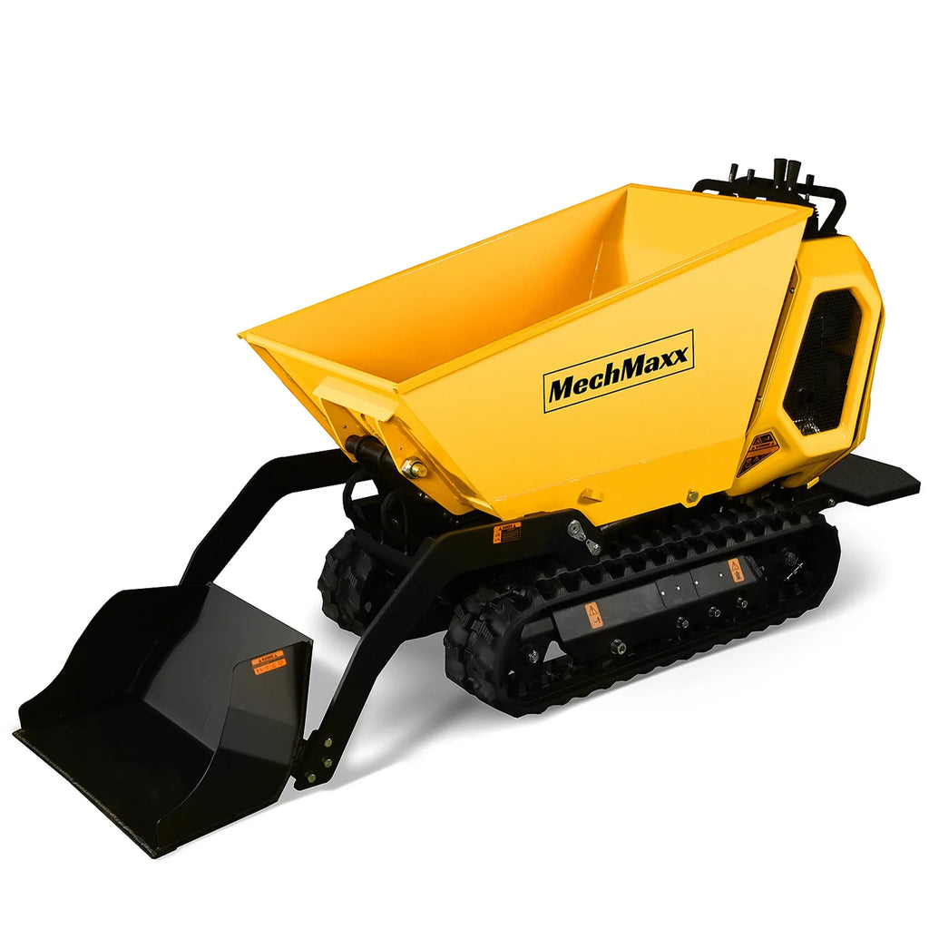 MechMaxx T80 — 1800lb 420cc E-Start Stand-On Hydraulic Track Dumper with Self-Loading