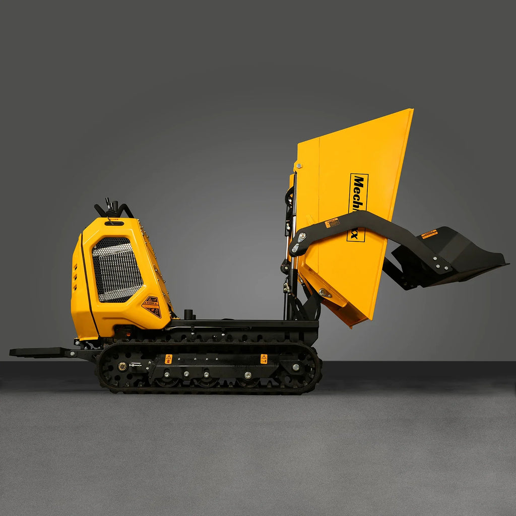 MechMaxx T80 — 1800lb 420cc E-Start Stand-On Hydraulic Track Dumper with Self-Loading
