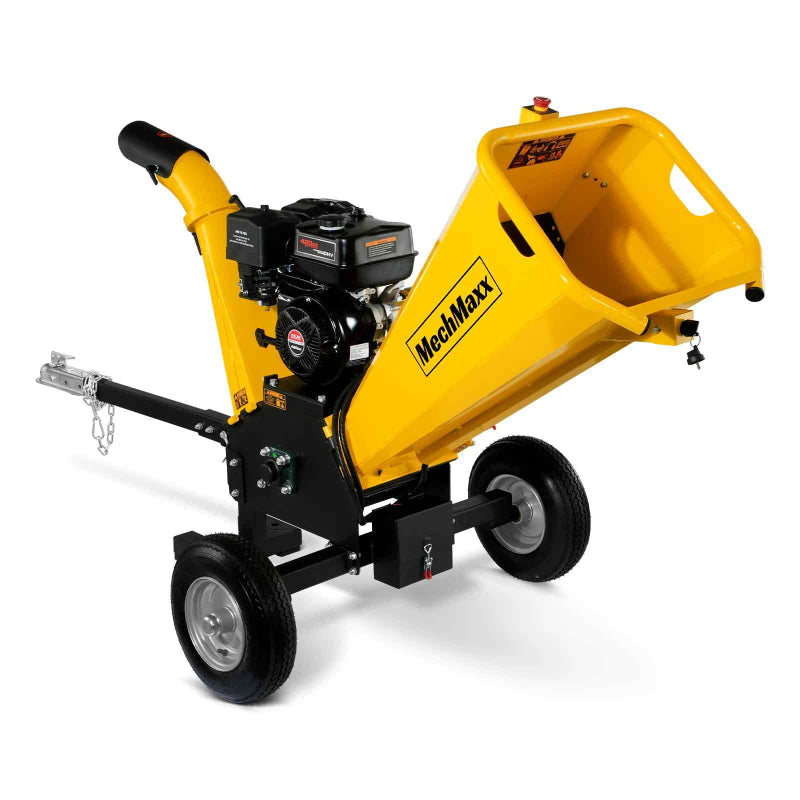 MechMaxx GS1500 15hp Gasoline Engine Self-Feeding Wood Chipper Yellow