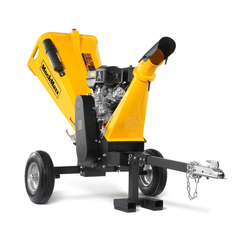 MechMaxx GS1500 15hp Gasoline Engine Self-Feeding Wood Chipper Yellow