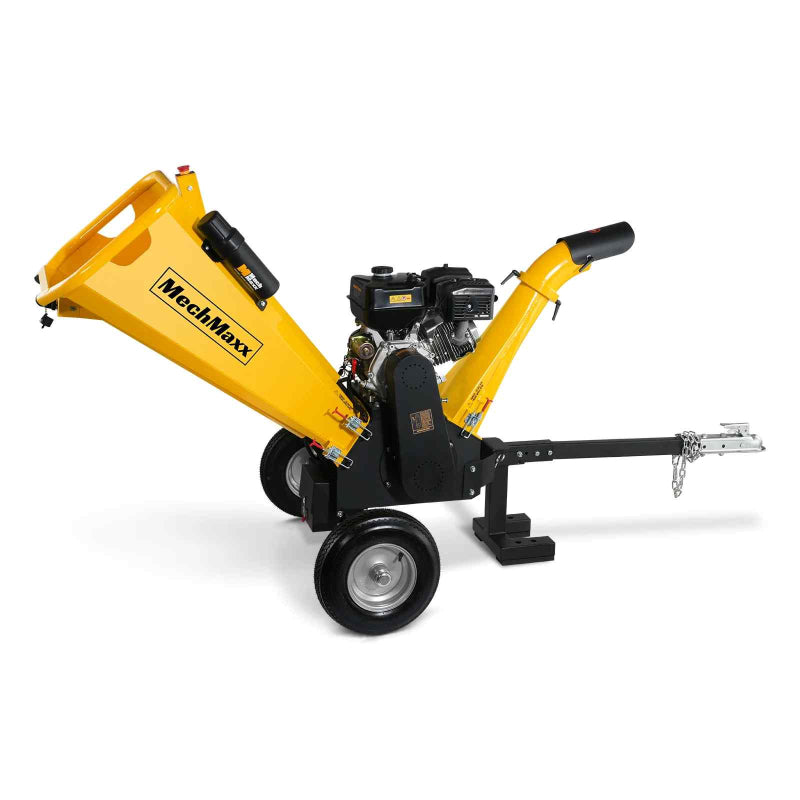 MechMaxx GS1500 15hp Gasoline Engine Self-Feeding Wood Chipper Yellow