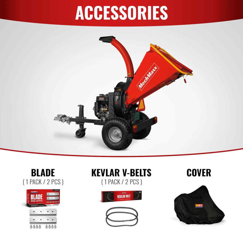MechMaxx 5" Ducar E-Start Gas-Powered Disc Wood Chipper