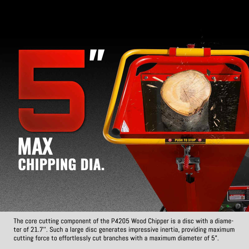 MechMaxx 5" Ducar E-Start Gas-Powered Disc Wood Chipper