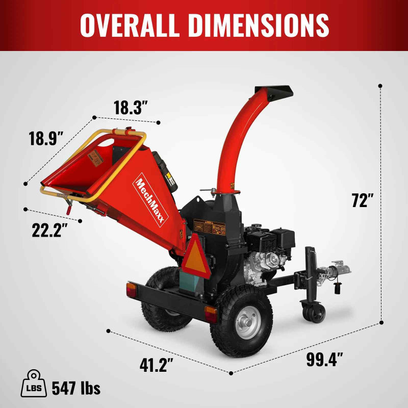 MechMaxx 5" Ducar E-Start Gas-Powered Disc Wood Chipper