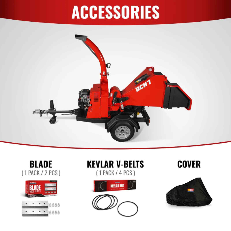 MechMaxx 7" Hydraulic Feed Wood Chipper with ZONSEN Engine