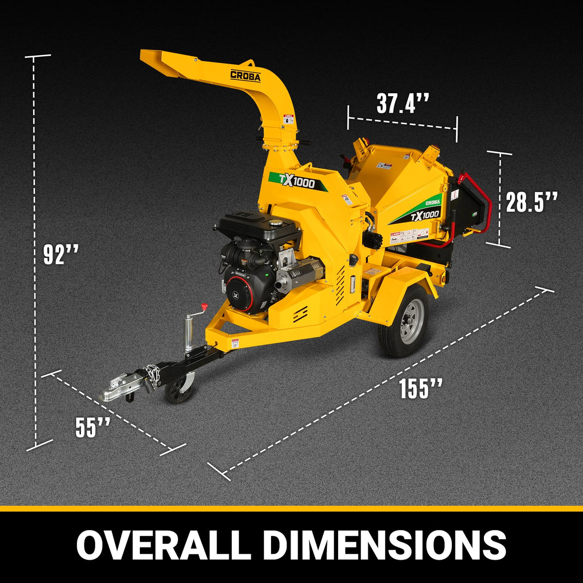 MechMaxx TX1000 - 35HP 1000cc Gas Powered 8-Inch Commercial Wood Chipper