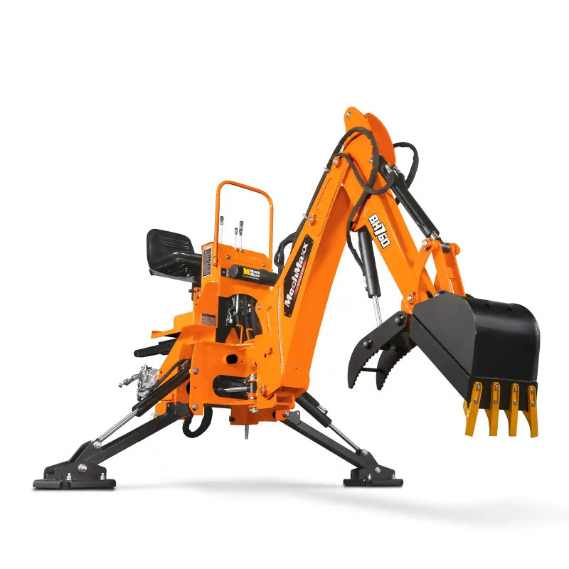 MechMaxx BH760H 8' Tractor Backhoe Attachment with Hydraulic Thumb