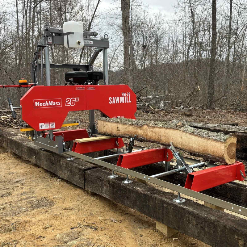 MechMaxx 26" Portable Sawmill, 459cc 15HP E-Start Gasoline Engine