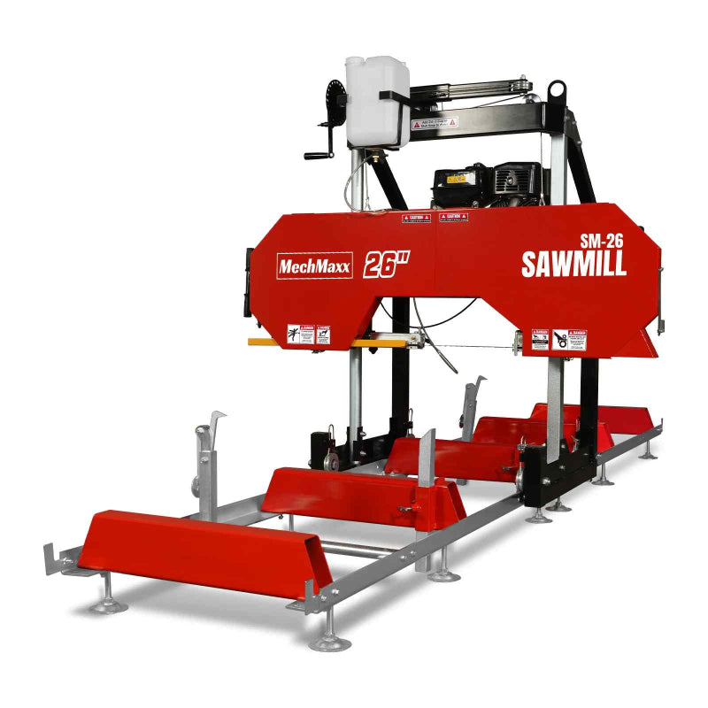 MechMaxx 26" Portable Sawmill, 459cc 15HP E-Start Gasoline Engine