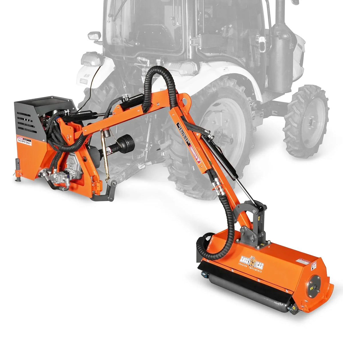 MechMaxx ERM80 3 Point Boom Mower 31.5 Inch Remote Control Operation 11.2 Foot Reach For 20–55HP Tractors