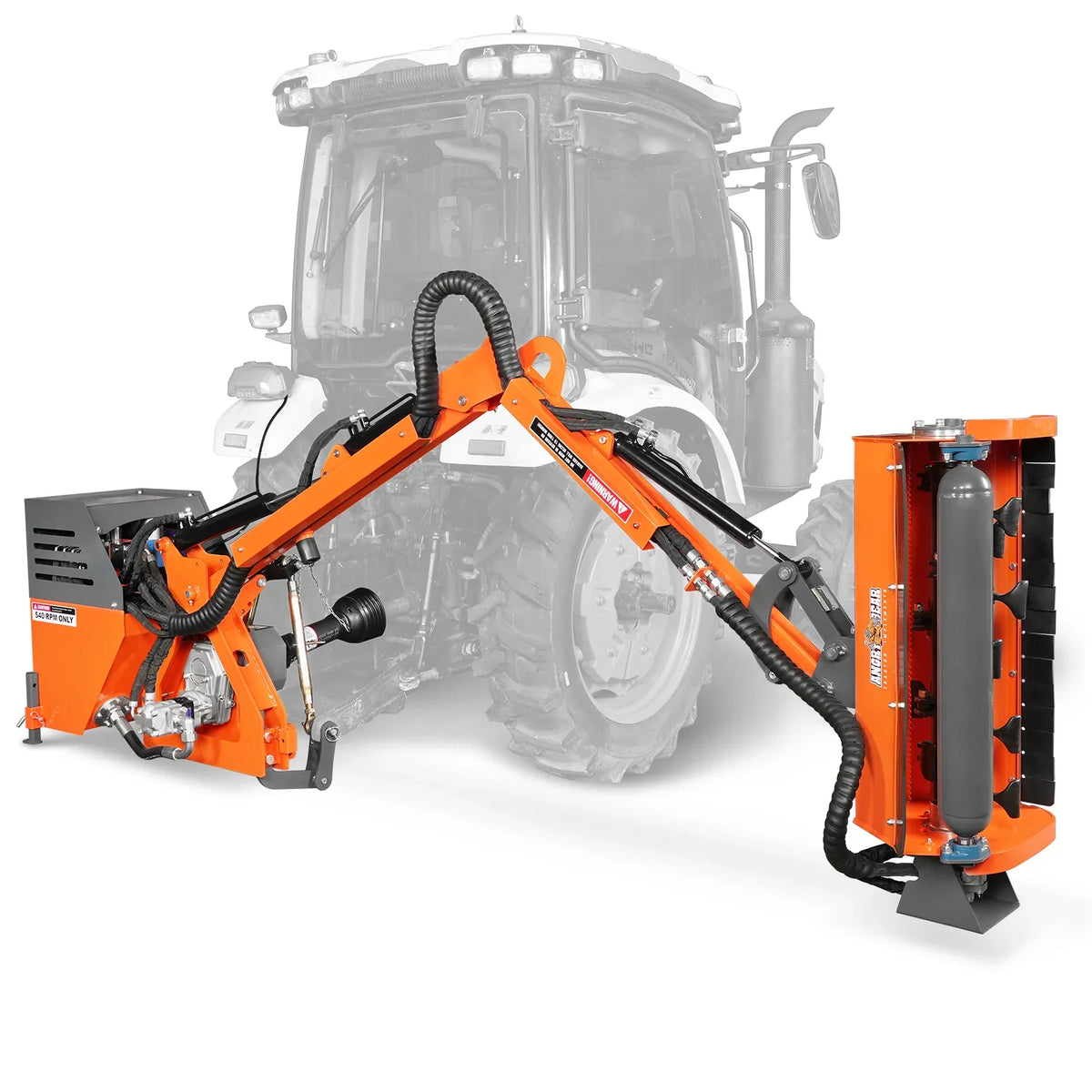 MechMaxx ERM80 3 Point Boom Mower 31.5 Inch Remote Control Operation 11.2 Foot Reach For 20–55HP Tractors