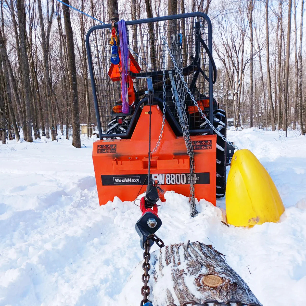 MechMaxx FW8800 8800lb 3-Point Hitch Forestry Logging Winch for 30–50HP Tractors