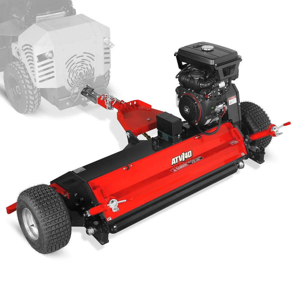 MechMaxx ATV140 55" Tow-Behind ATV Offset Flail Mower - 23HP 679cc Electric-Start Engine