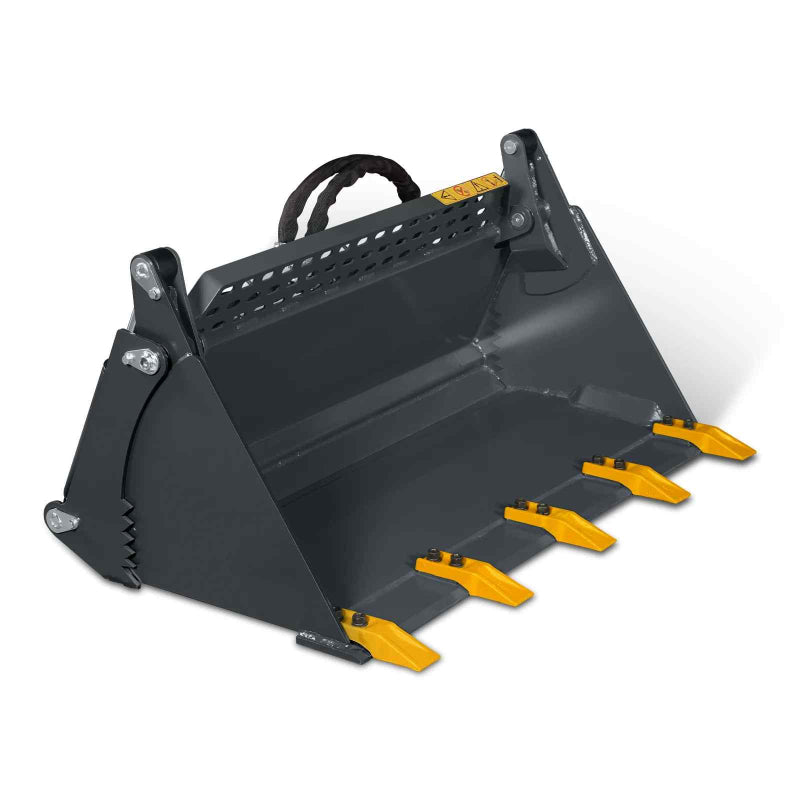 MechMaxx 4-In-1 Combo Mini Skid Steer Bucket Attachment With Quick Attach, Universal Mount