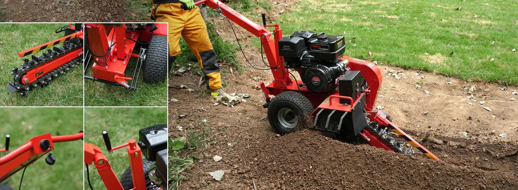 MechMaxx 420cc E-Start Powered 24" Ditching Trencher