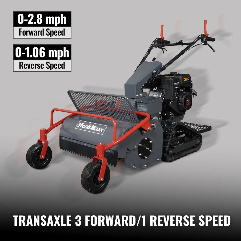 MechMaxx SFM27T - 27" 10HP 302cc Tracked Walk-Behind Flail Mower (Electric Start)