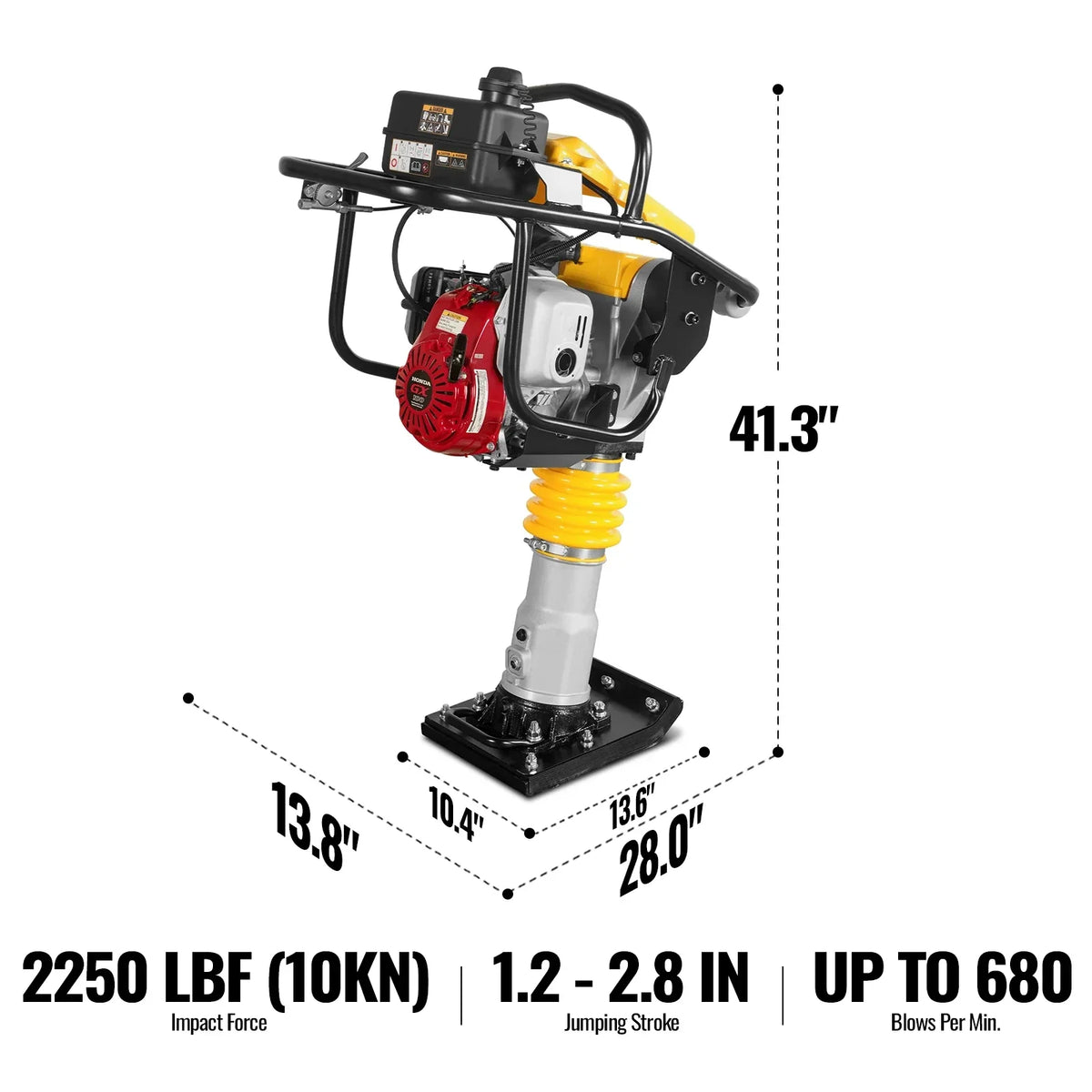 MechMaxx TR60H Honda GX100 Tamping Rammer with Wheel Kit
