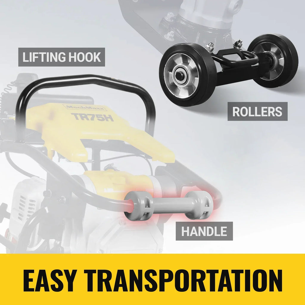 MechMaxx TR75H Honda GXR120 Tamping Rammer with Wheel Kit