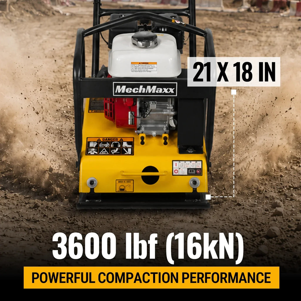 MechMaxx PC90H Honda GX160 Vibratory Plate Compactor with Wheel Kit