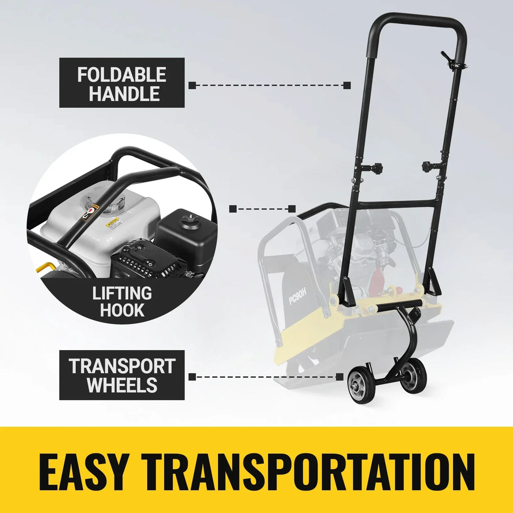 MechMaxx PC90H Honda GX160 Vibratory Plate Compactor with Wheel Kit