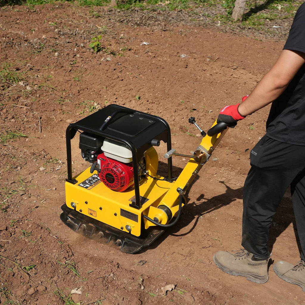 MechMaxx PC150H Honda GX160 Reversible Plate Compactor with Wheel Kit and Extension Plates