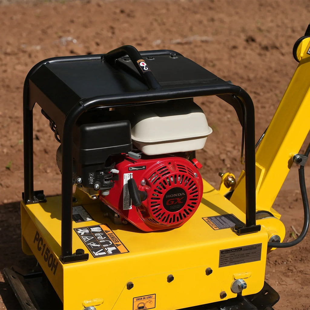 MechMaxx PC150H Honda GX160 Reversible Plate Compactor with Wheel Kit and Extension Plates