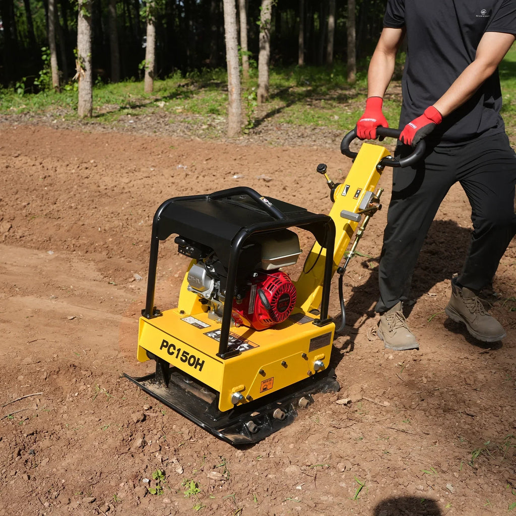 MechMaxx PC150H Honda GX160 Reversible Plate Compactor with Wheel Kit and Extension Plates
