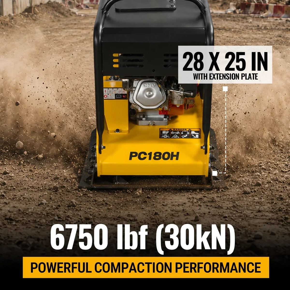 MechMaxx PC180H Honda GX270 Reversible Plate Compactor with Wheel Kit and Extension Plates