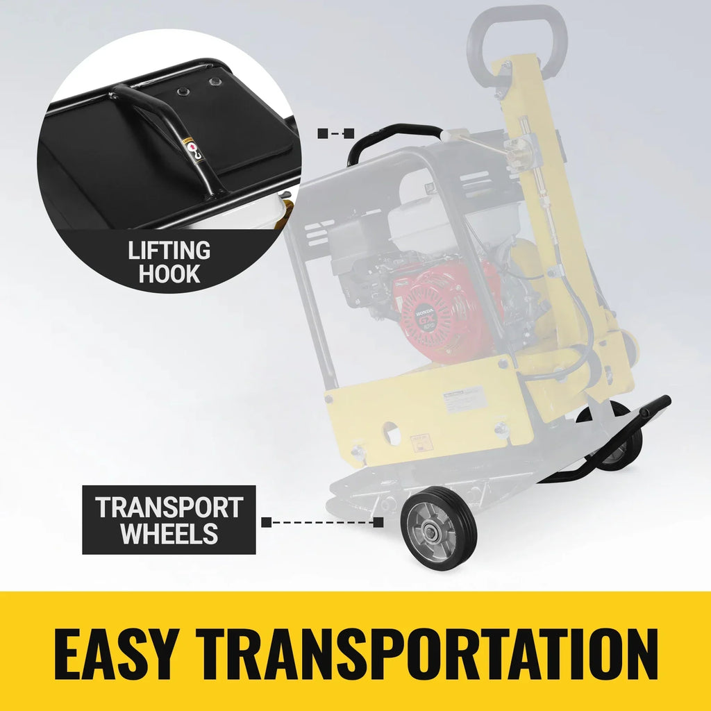 MechMaxx PC180H Honda GX270 Reversible Plate Compactor with Wheel Kit and Extension Plates