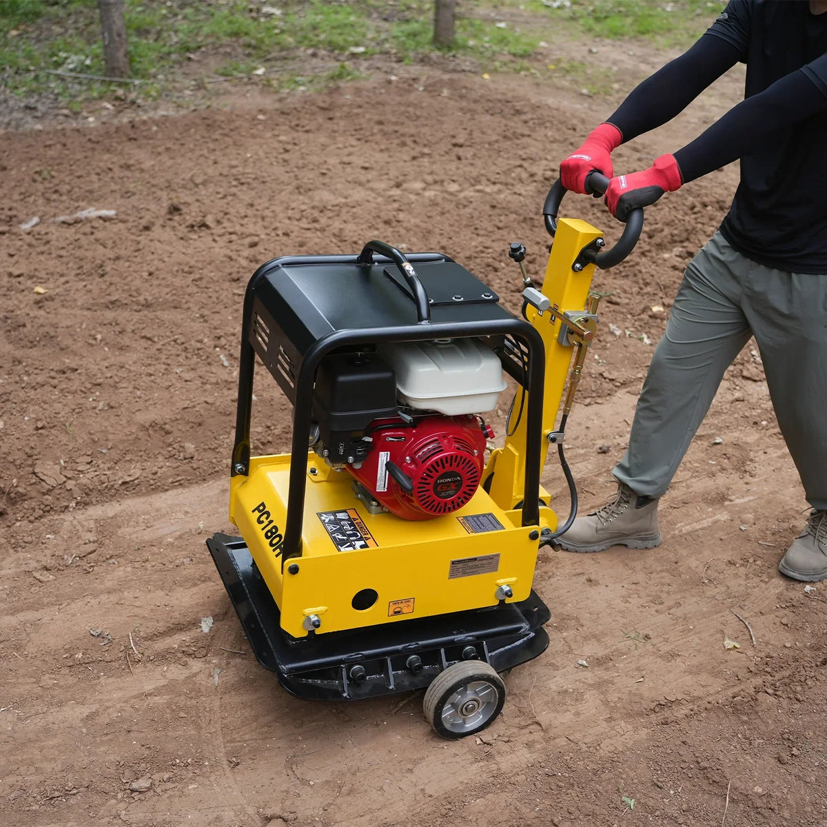 MechMaxx PC180H Honda GX270 Reversible Plate Compactor with Wheel Kit and Extension Plates