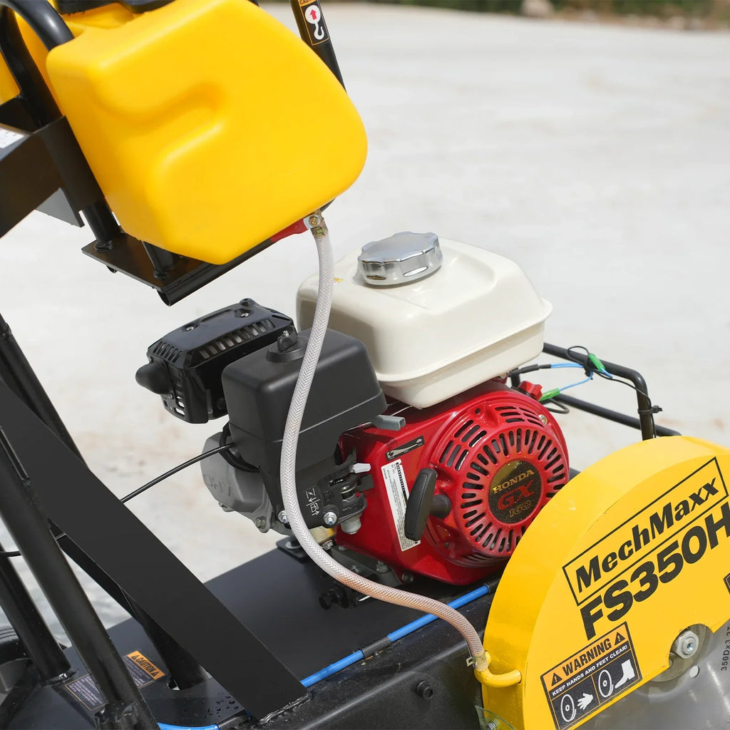 MechMaxx FS350H Honda GX160 Walk-Behind Concrete Floor Saw 14 Inch Blade 4 Inch Cutting Depth