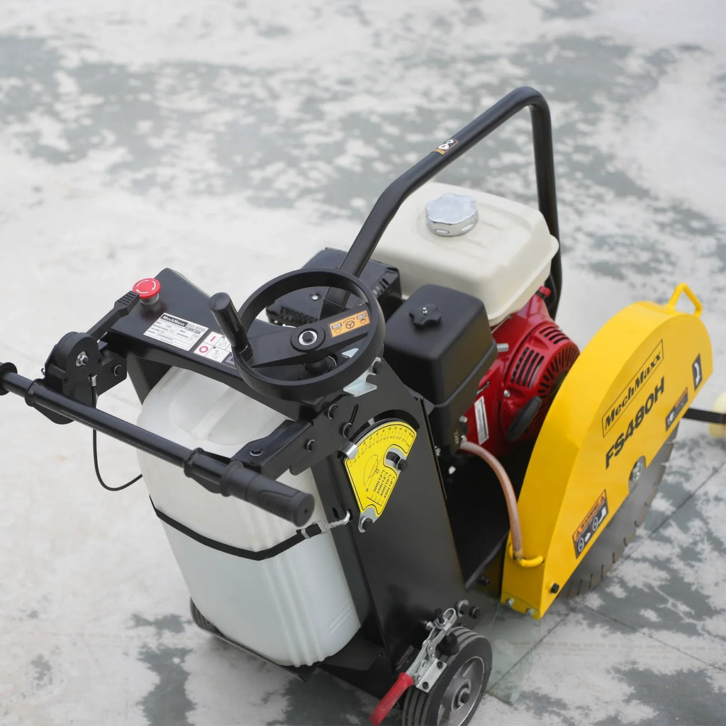 MechMaxx FS480H Honda GX390 Walk-Behind Concrete Floor Saw 20 Inch Blade 7 Inch Cutting Depth