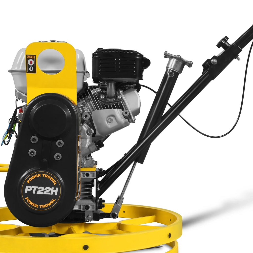 MechMaxx PT22H Honda GX160 23 Inch Walk-Behind Concrete Power Trowel with Blades and Float Pan