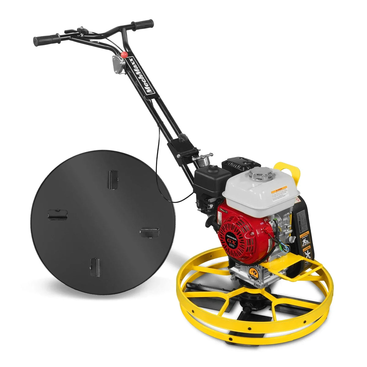 MechMaxx PT22H Honda GX160 23 Inch Walk-Behind Concrete Power Trowel with Blades and Float Pan
