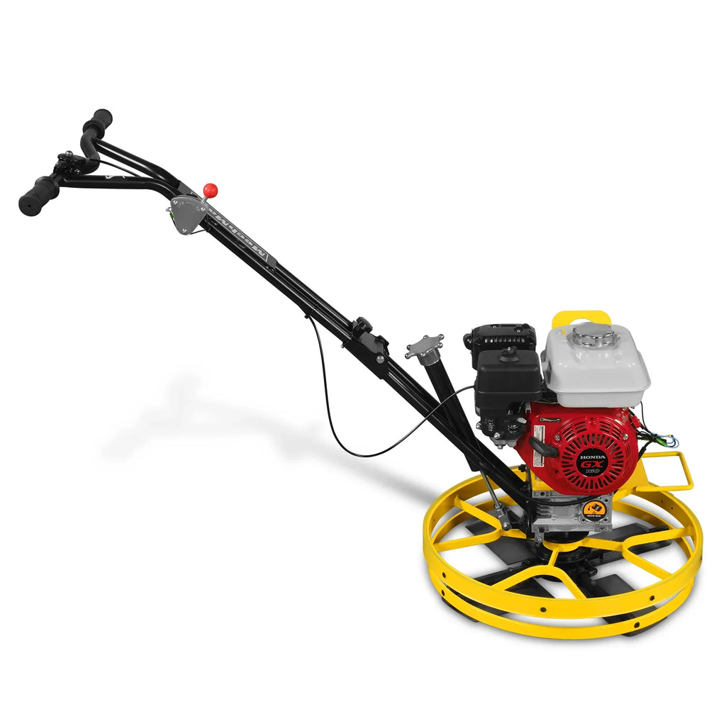 MechMaxx PT22H Honda GX160 23 Inch Walk-Behind Concrete Power Trowel with Blades and Float Pan