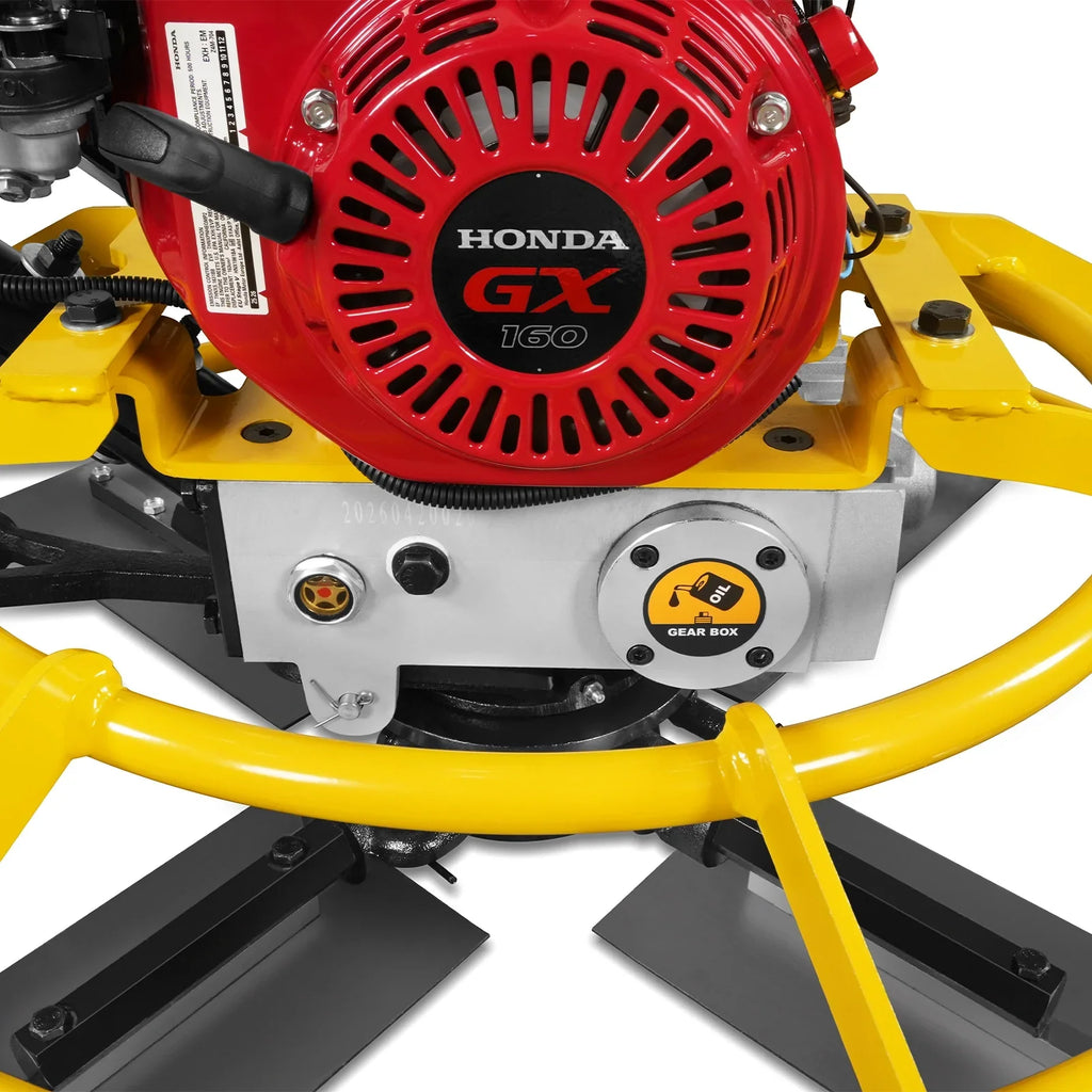 MechMaxx PT36H Honda GX160 36 Inch Walk-Behind Concrete Power Trowel with Blades and Float Pan