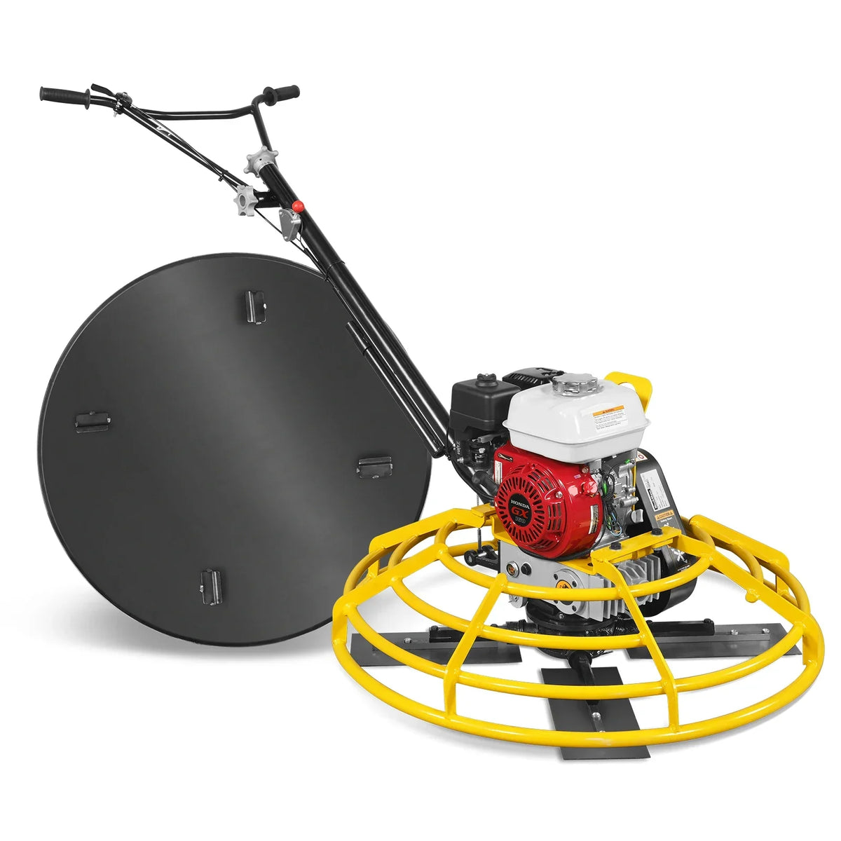 MechMaxx PT36H Honda GX160 36 Inch Walk-Behind Concrete Power Trowel with Blades and Float Pan