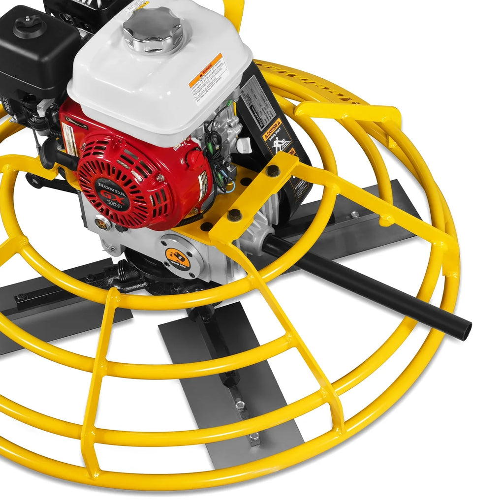 MechMaxx PT36H Honda GX160 36 Inch Walk-Behind Concrete Power Trowel with Blades and Float Pan