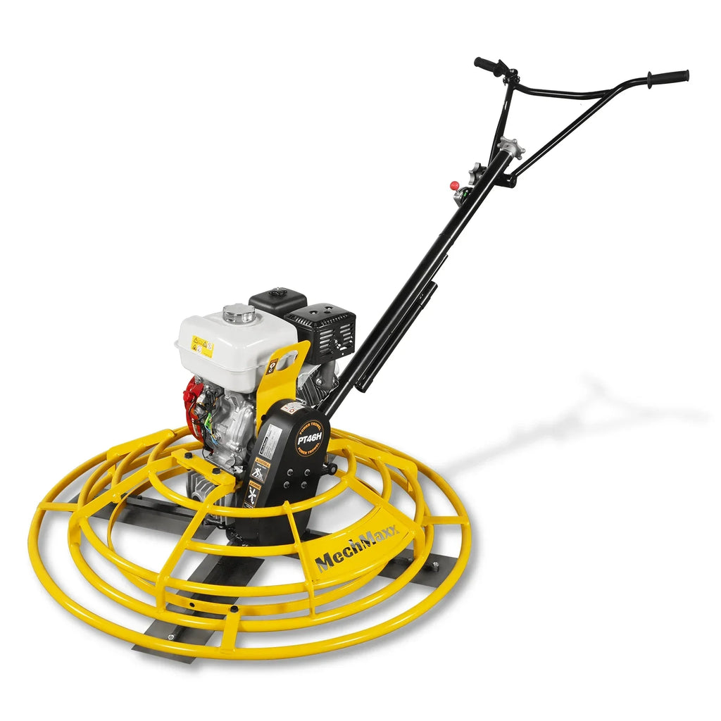 MechMaxx PT46H Honda GX270 44 Inch Walk-Behind Concrete Power Trowel with Blades and Float Pan