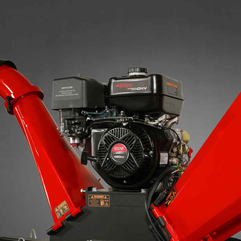 MechMaxx GS1500 5" 15hp Gasoline Engine Self-Feeding Wood Chipper