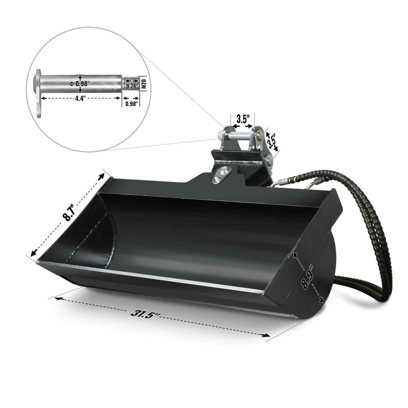 MechMaxx 32" Tilt Bucket for Mini Excavator MEC10, MEC12