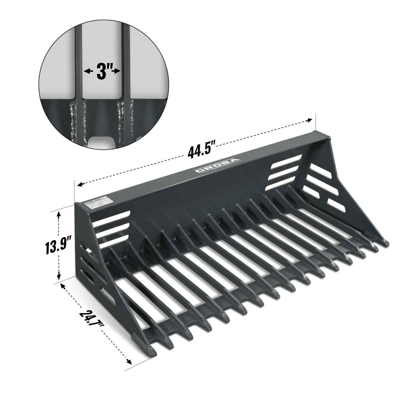 MechMaxx 44'' Mini Skid Steer Rock Bucket