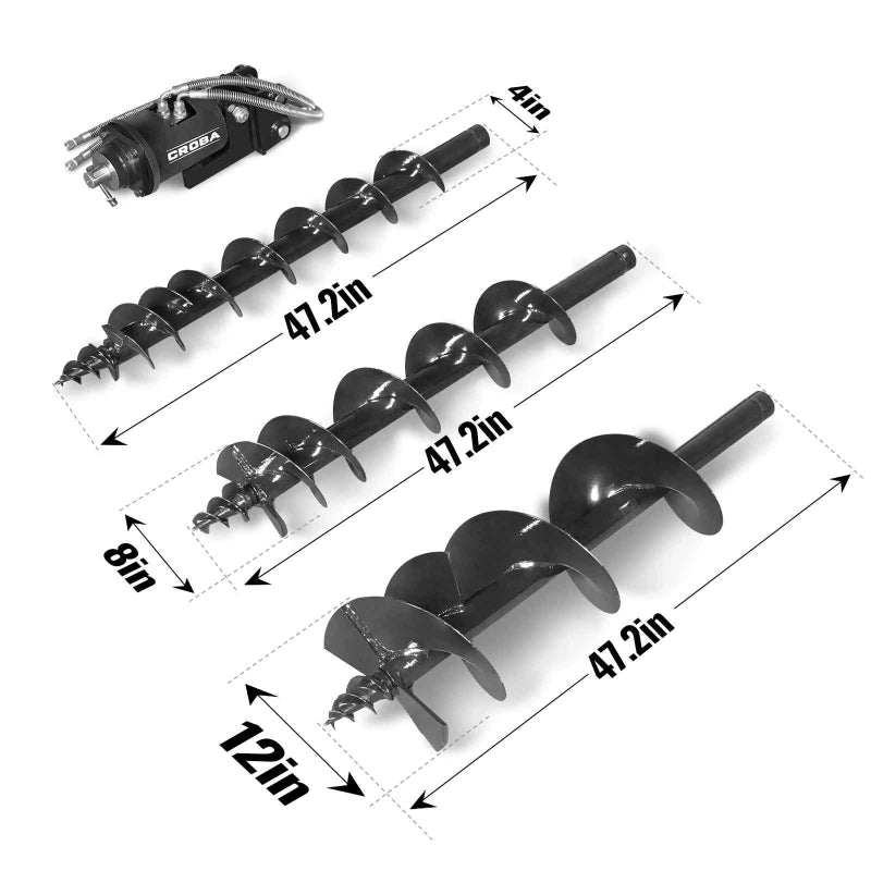 MechMaxx Three-Rod Auger for Mini Excavator MEC17, MEC17PRO