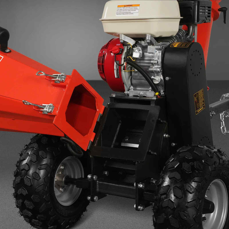 MechMaxx GS650 7hp Gas-Powered, Honda GX200 Wood Chipper with Towbar