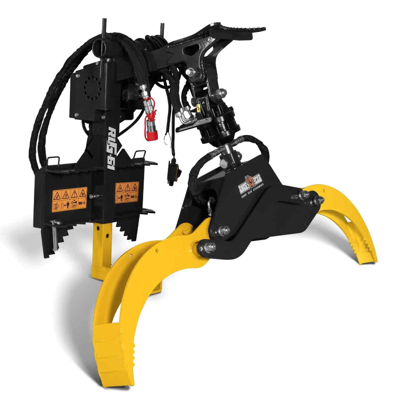 MechMaxx Multi-purpose Hydraulic Rotating Log Grapple For Mini Skid Steer