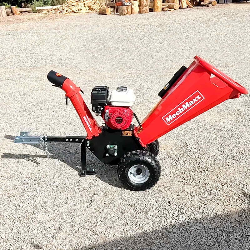 MechMaxx GS650 7hp Gas-Powered, Honda GX200 Wood Chipper with Towbar