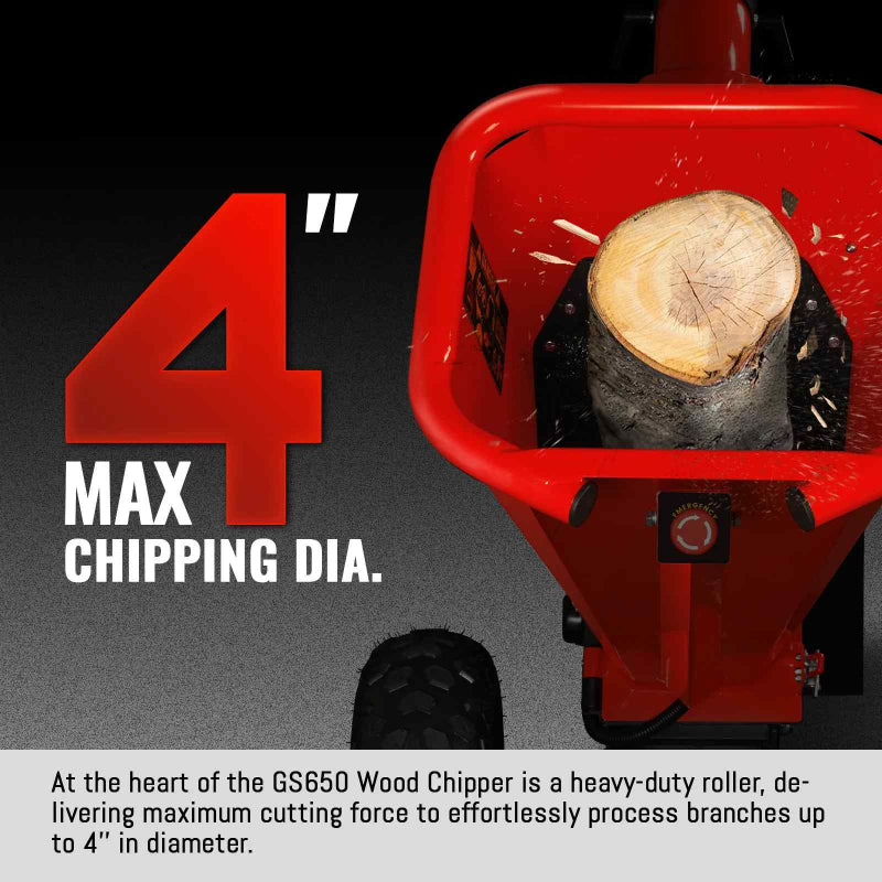 MechMaxx GS650 7hp Gas-Powered, Honda GX200 Wood Chipper with Towbar