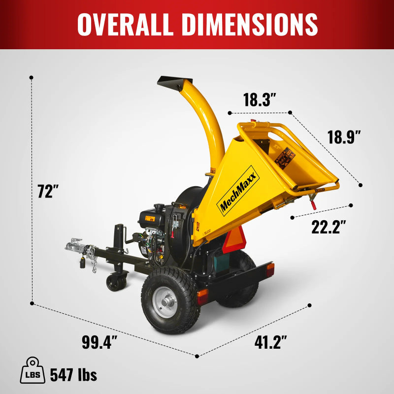 MechMaxx P4205 5-Inch Gas-Powered Towable Wood Chipper